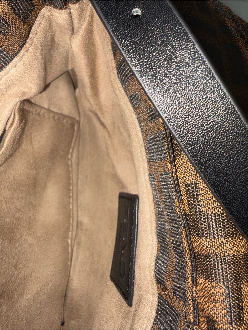 Designer-Inspired Brown Monogram Shoulder Bag with Gold Hardware - Picture 10 of 10